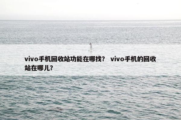 vivo手机回收站功能在哪找？ vivo手机的回收站在哪儿？