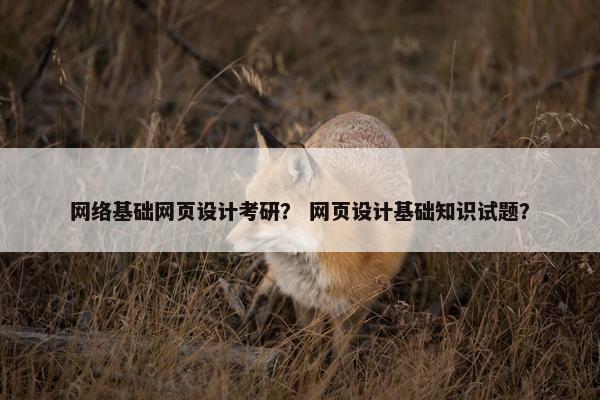 网络基础网页设计考研？ 网页设计基础知识试题？