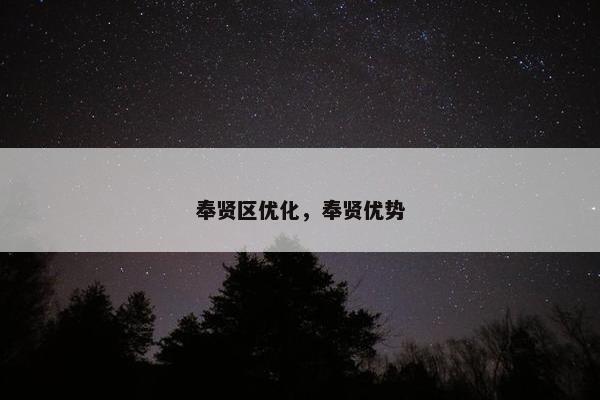 奉贤区优化，奉贤优势