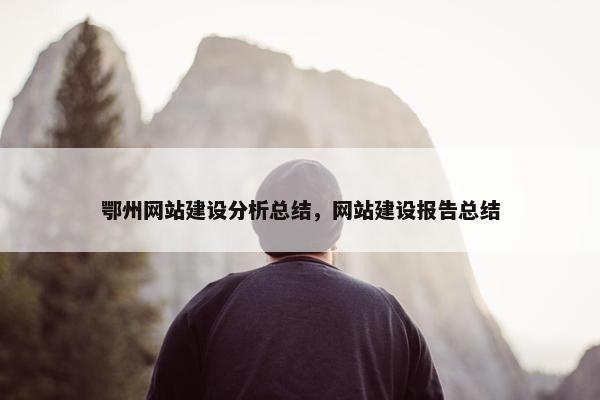 鄂州网站建设分析总结，网站建设报告总结