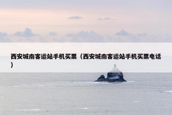 西安城南客运站手机买票（西安城南客运站手机买票电话）