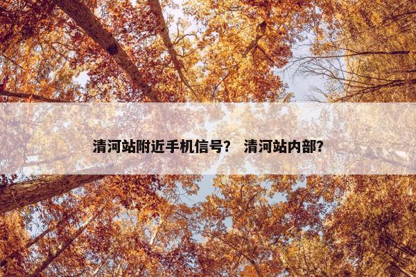 清河站附近手机信号？ 清河站内部？