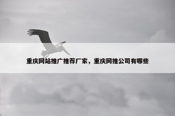 重庆网站推广推荐厂家，重庆网推公司有哪些