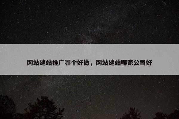 网站建站推广哪个好做，网站建站哪家公司好