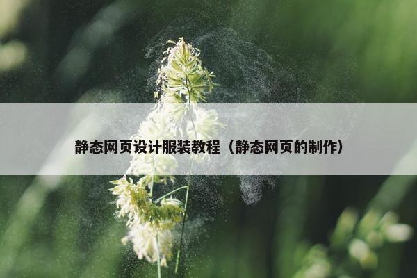 静态网页设计服装教程（静态网页的制作）