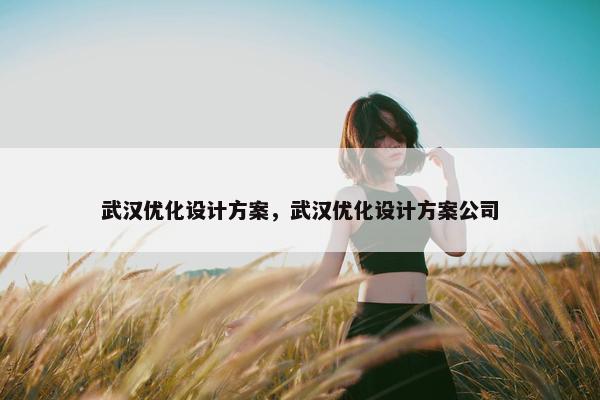 武汉优化设计方案，武汉优化设计方案公司