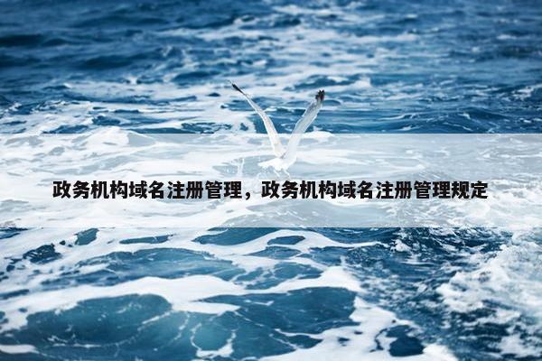 政务机构域名注册管理，政务机构域名注册管理规定