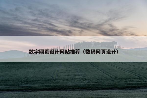数字网页设计网站推荐（数码网页设计）