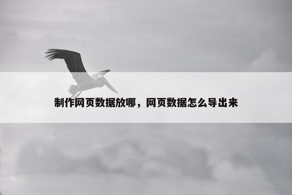 制作网页数据放哪，网页数据怎么导出来