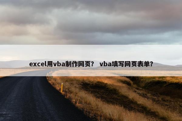 excel用vba制作网页？ vba填写网页表单？