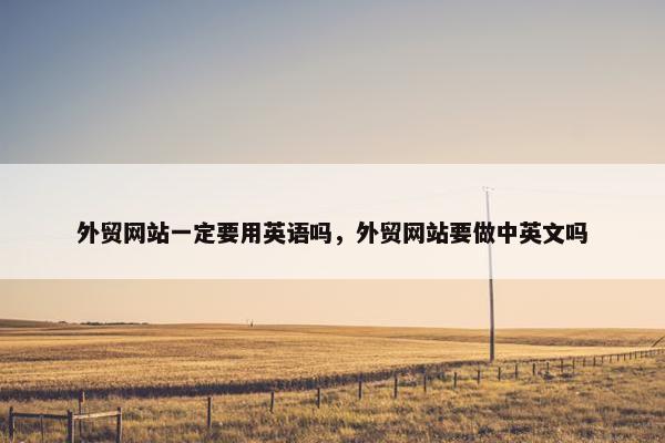 外贸网站一定要用英语吗，外贸网站要做中英文吗