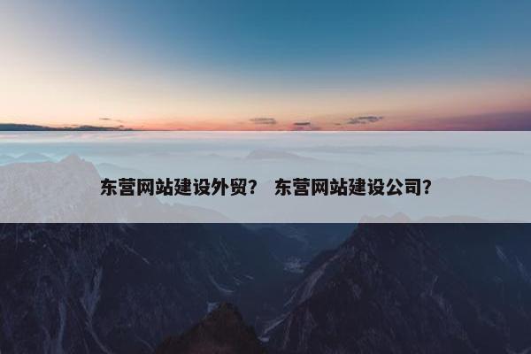 东营网站建设外贸？ 东营网站建设公司？
