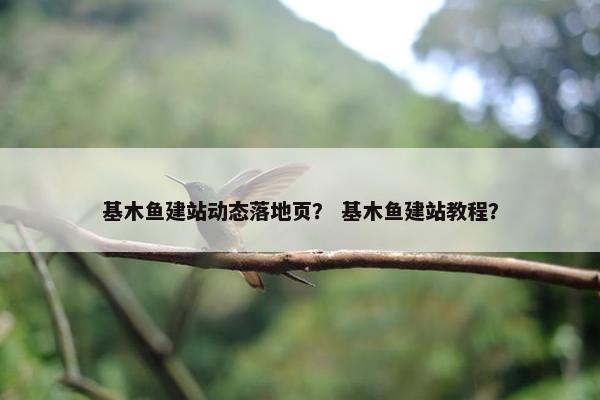 基木鱼建站动态落地页？ 基木鱼建站教程？