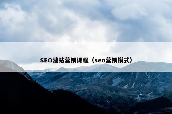 SEO建站营销课程（seo营销模式）