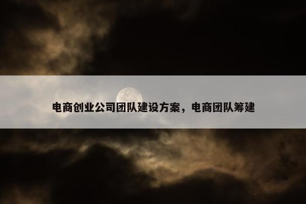 电商创业公司团队建设方案，电商团队筹建