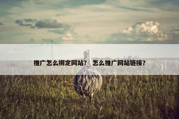 推广怎么绑定网站？ 怎么推广网站链接？