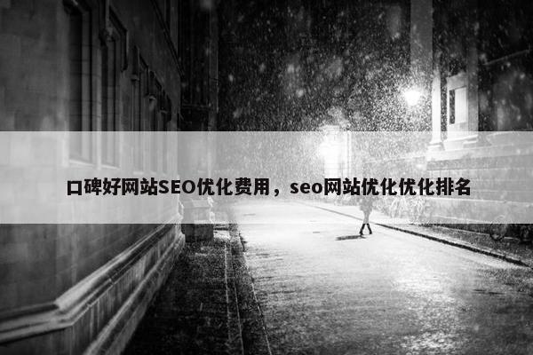 口碑好网站SEO优化费用，seo网站优化优化排名