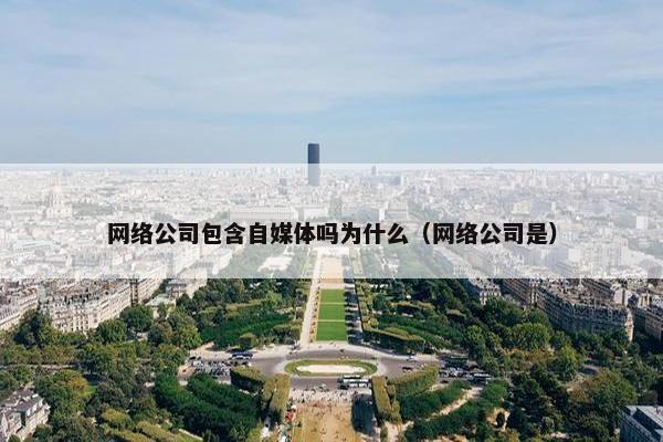 网络公司包含自媒体吗为什么（网络公司是）