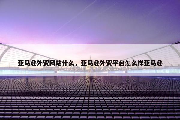 亚马逊外贸网站什么，亚马逊外贸平台怎么样亚马逊