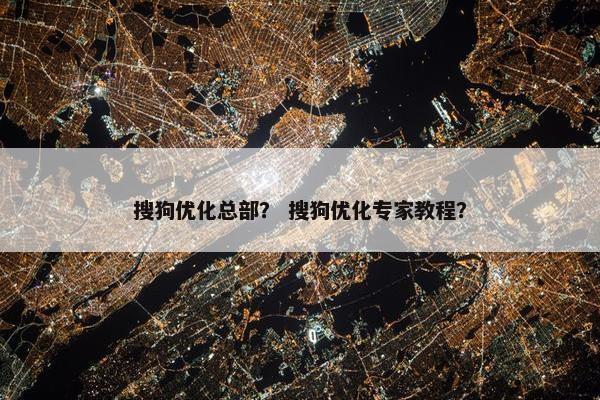 搜狗优化总部？ 搜狗优化专家教程？