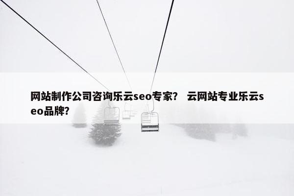 网站制作公司咨询乐云seo专家？ 云网站专业乐云seo品牌？