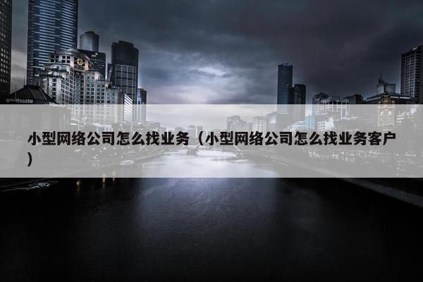 小型网络公司怎么找业务（小型网络公司怎么找业务客户）