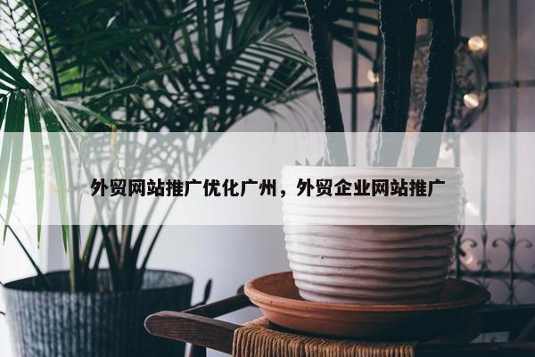 外贸网站推广优化广州，外贸企业网站推广