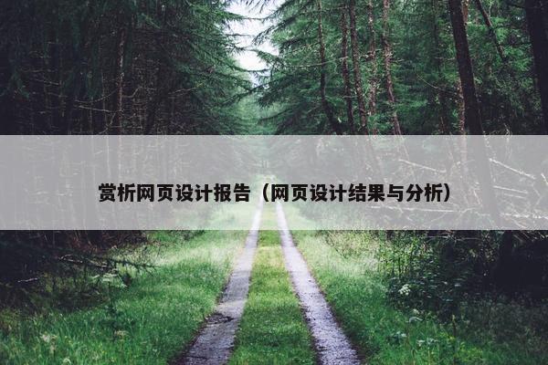 赏析网页设计报告（网页设计结果与分析）