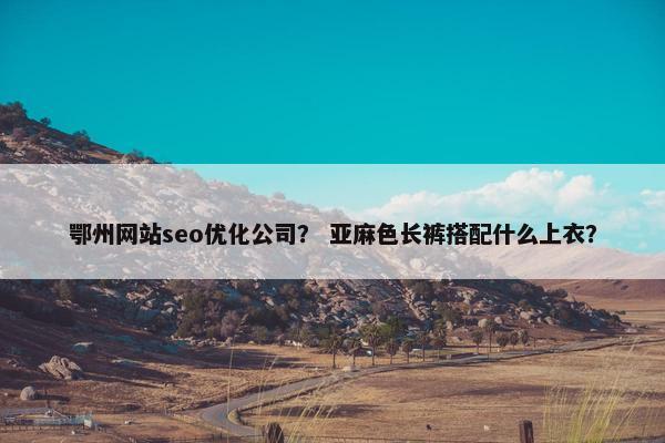 鄂州网站seo优化公司？ 亚麻色长裤搭配什么上衣？