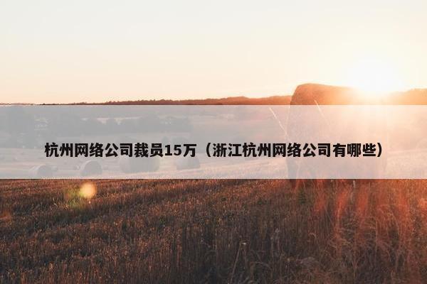 杭州网络公司裁员15万（浙江杭州网络公司有哪些）