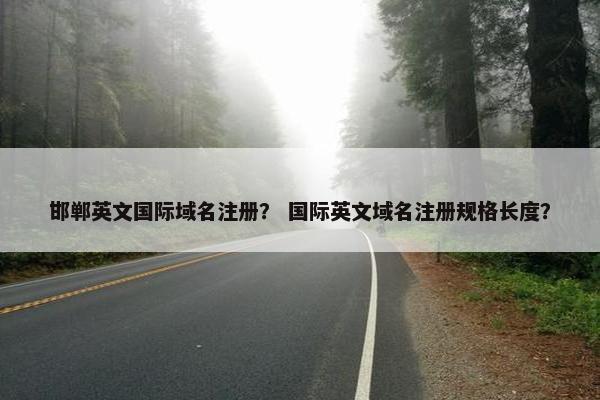 邯郸英文国际域名注册？ 国际英文域名注册规格长度？