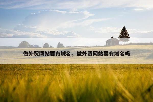 做外贸网站要有域名，做外贸网站要有域名吗