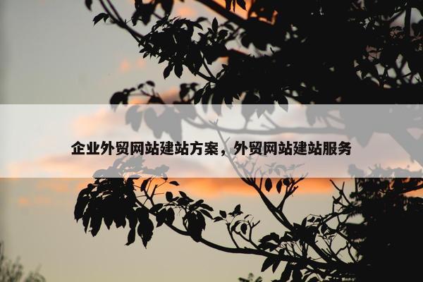 企业外贸网站建站方案，外贸网站建站服务