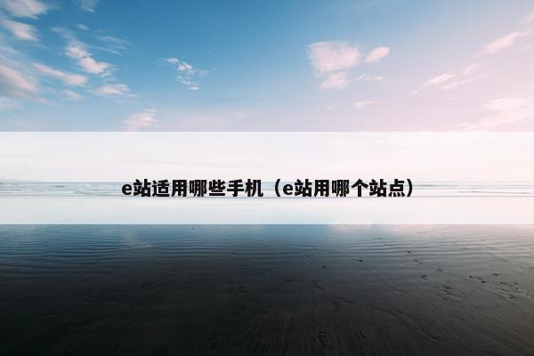 e站适用哪些手机（e站用哪个站点）