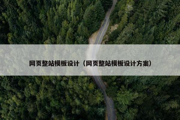 网页整站模板设计（网页整站模板设计方案）