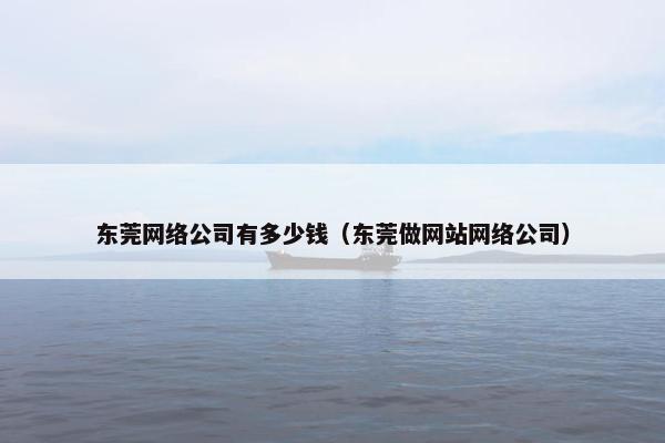 东莞网络公司有多少钱（东莞做网站网络公司）