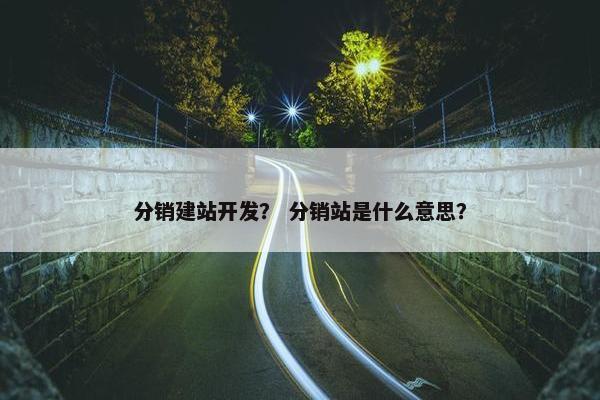分销建站开发？ 分销站是什么意思？