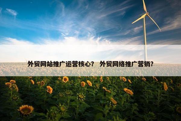 外贸网站推广运营核心？ 外贸网络推广营销？
