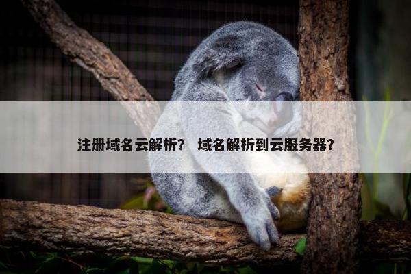 注册域名云解析？ 域名解析到云服务器？