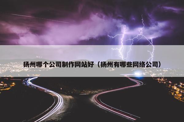 扬州哪个公司制作网站好（扬州有哪些网络公司）
