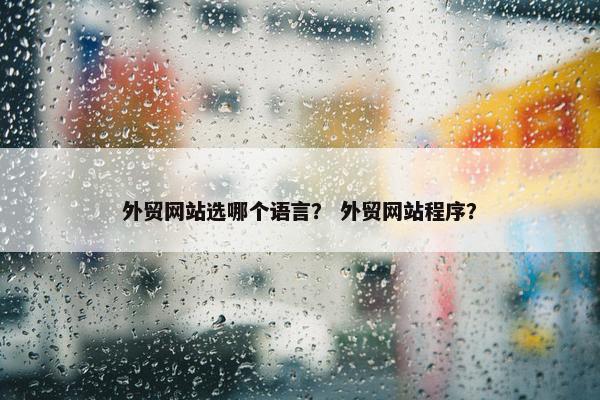 外贸网站选哪个语言？ 外贸网站程序？