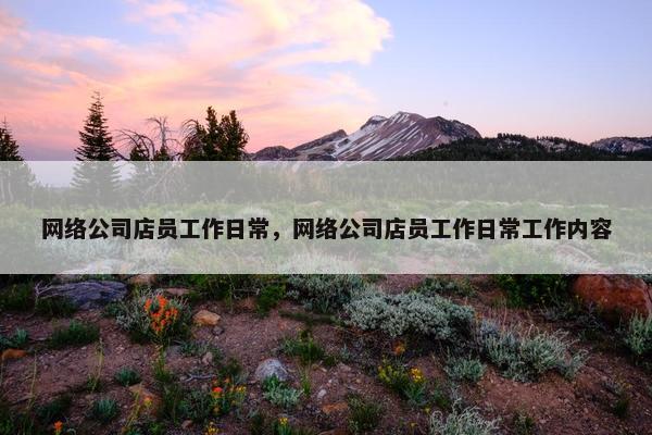 网络公司店员工作日常，网络公司店员工作日常工作内容