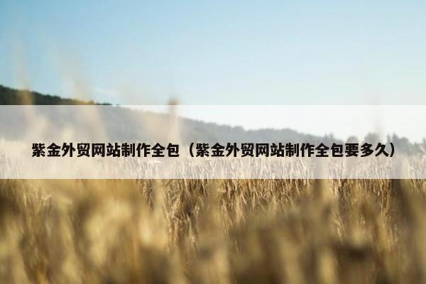 紫金外贸网站制作全包（紫金外贸网站制作全包要多久）
