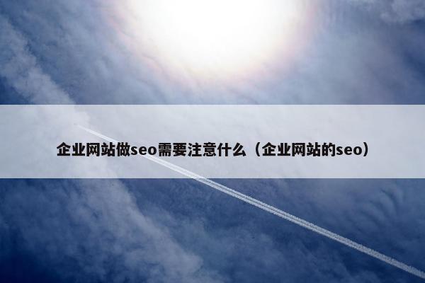 企业网站做seo需要注意什么（企业网站的seo）