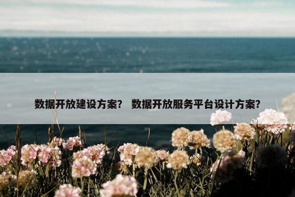 数据开放建设方案？ 数据开放服务平台设计方案？