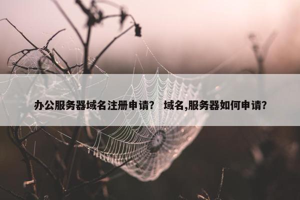 办公服务器域名注册申请？ 域名,服务器如何申请？