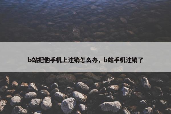 b站把他手机上注销怎么办，b站手机注销了