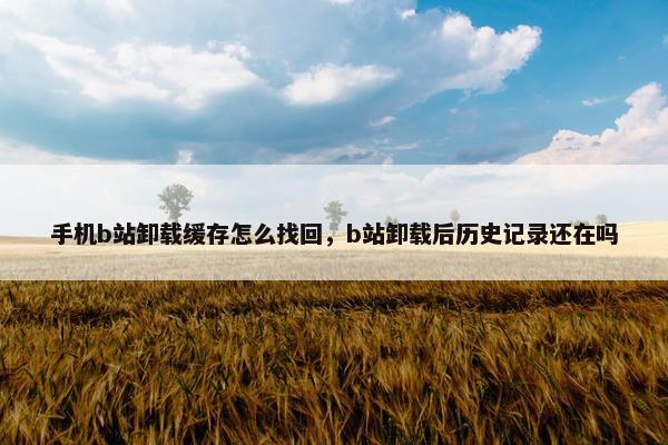 手机b站卸载缓存怎么找回，b站卸载后历史记录还在吗