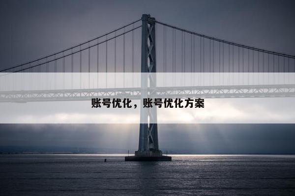 账号优化，账号优化方案