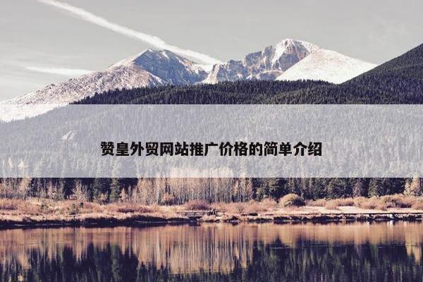 赞皇外贸网站推广价格的简单介绍